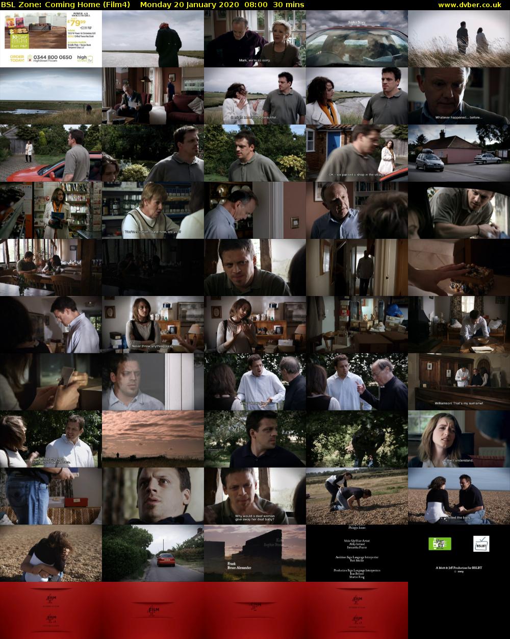 BSL Zone: Coming Home (Film4) Monday 20 January 2020 08:00 - 08:30