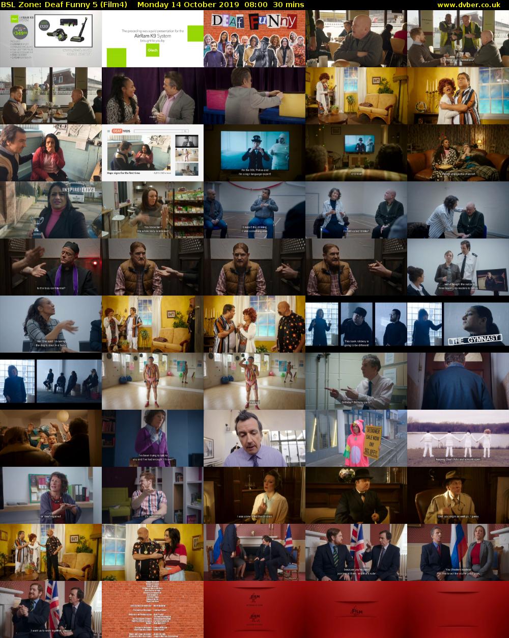 BSL Zone: Deaf Funny 5 (Film4) Monday 14 October 2019 08:00 - 08:30