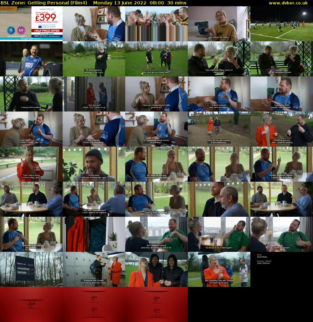 BSL Zone: Getting Personal (Film4) Monday 13 June 2022 08:00 - 08:30