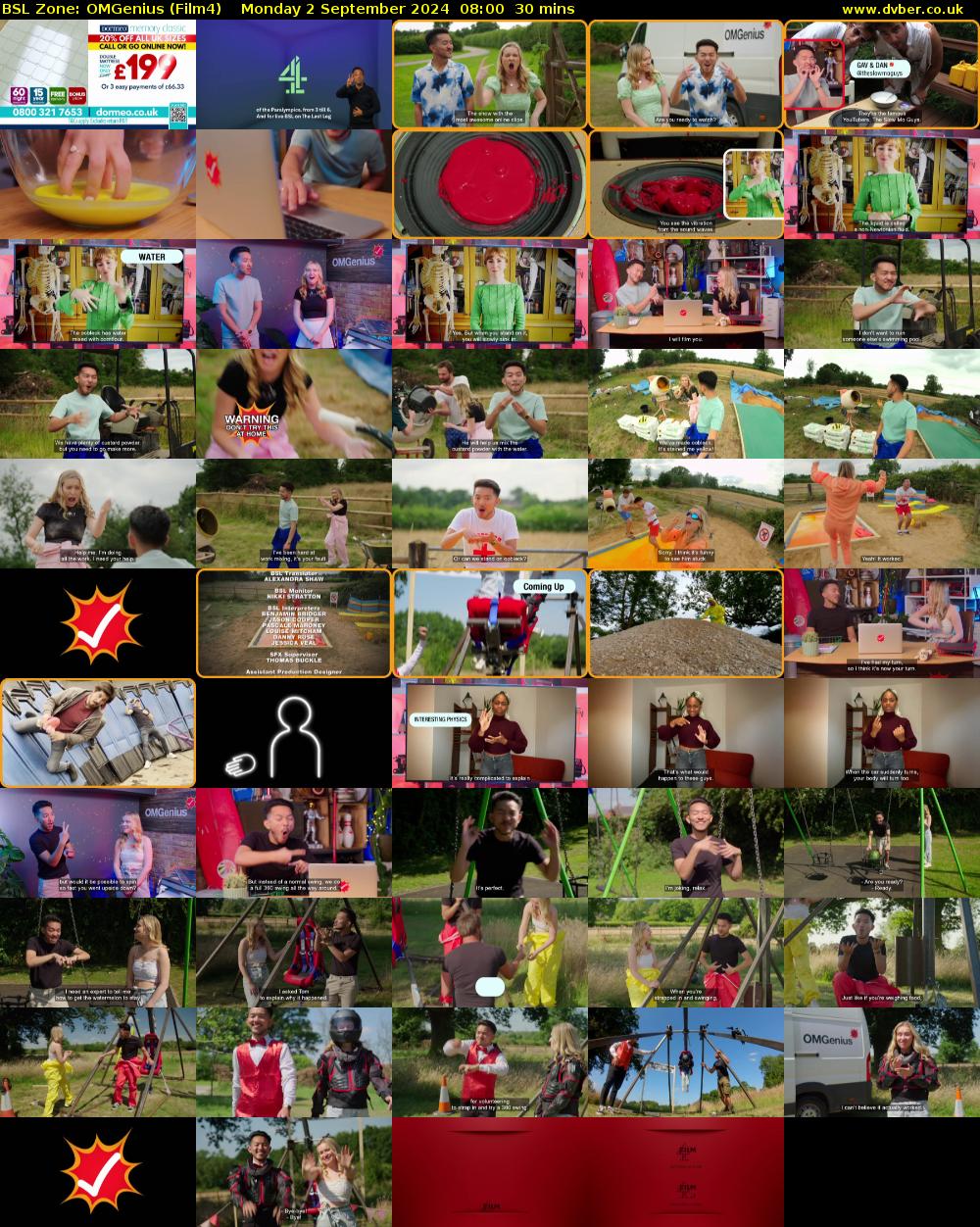 BSL Zone: OMGenius (Film4) Monday 2 September 2024 08:00 - 08:30