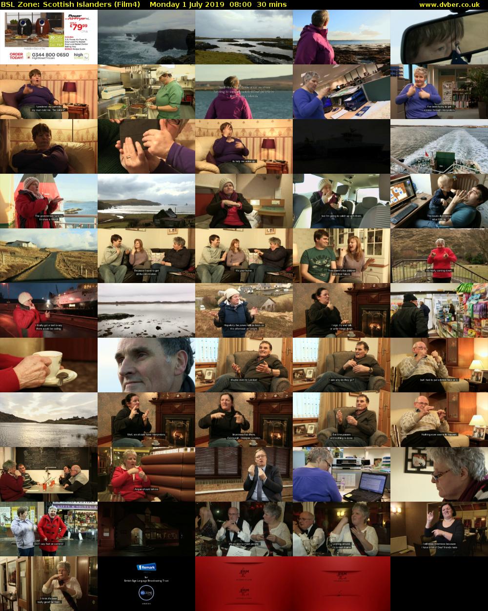 BSL Zone: Scottish Islanders (Film4) Monday 1 July 2019 08:00 - 08:30
