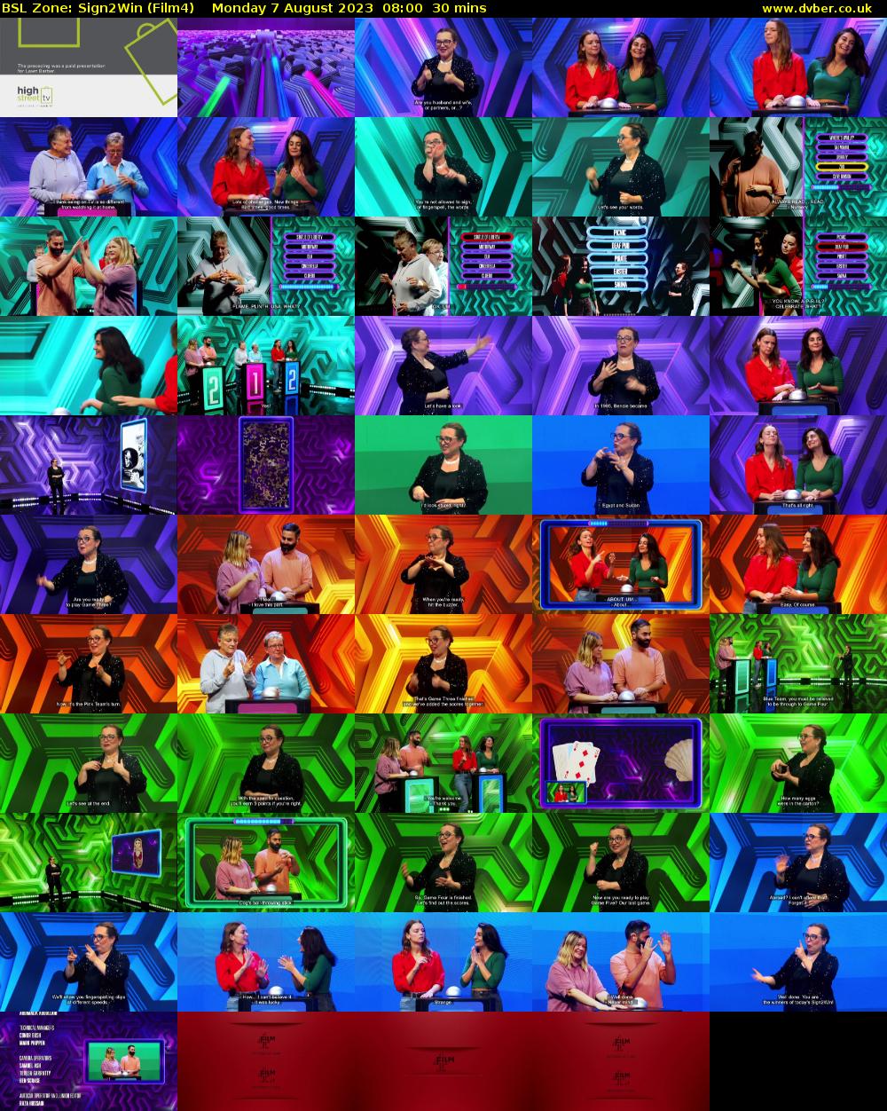 BSL Zone: Sign2Win (Film4) Monday 7 August 2023 08:00 - 08:30