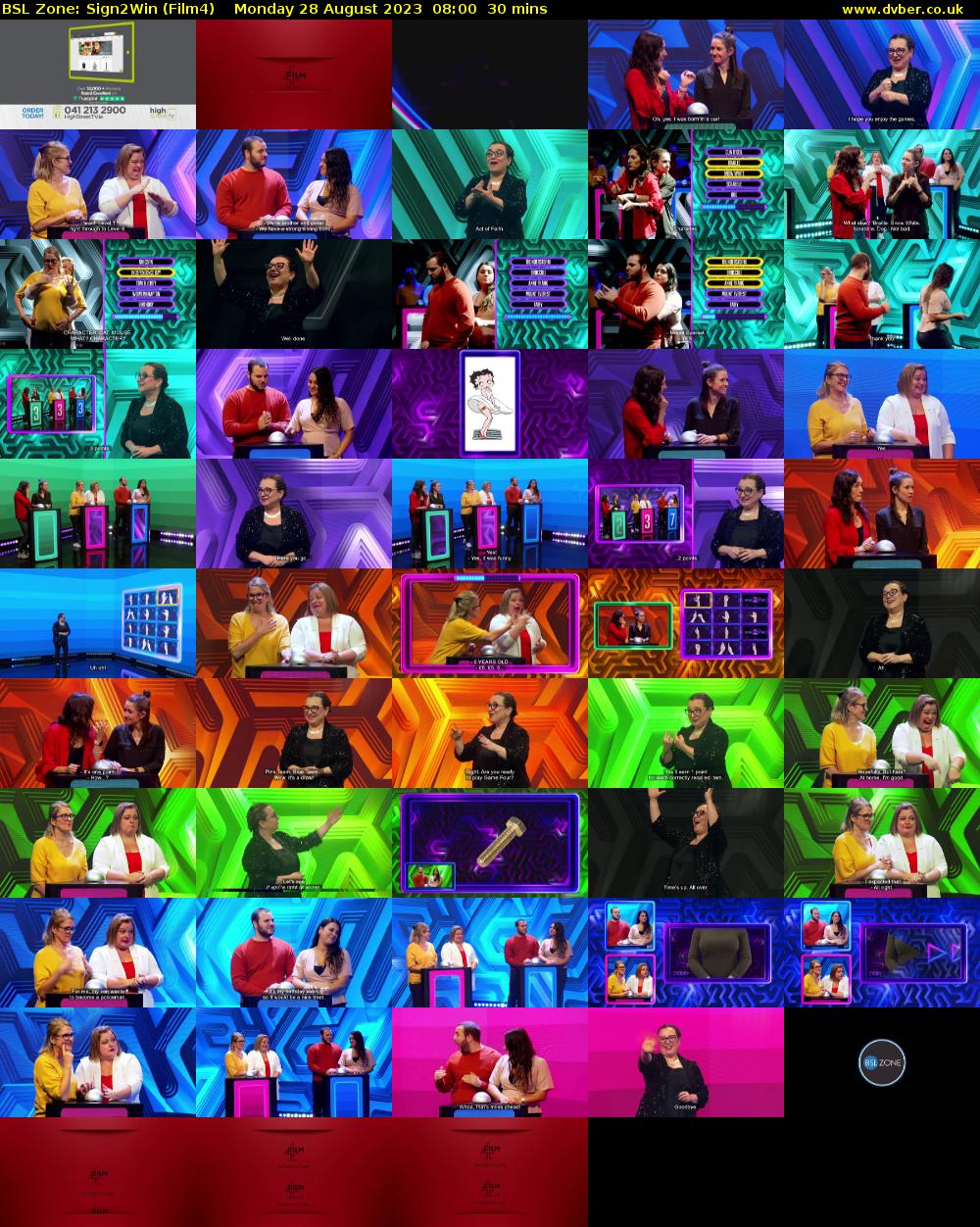 BSL Zone: Sign2Win (Film4) Monday 28 August 2023 08:00 - 08:30