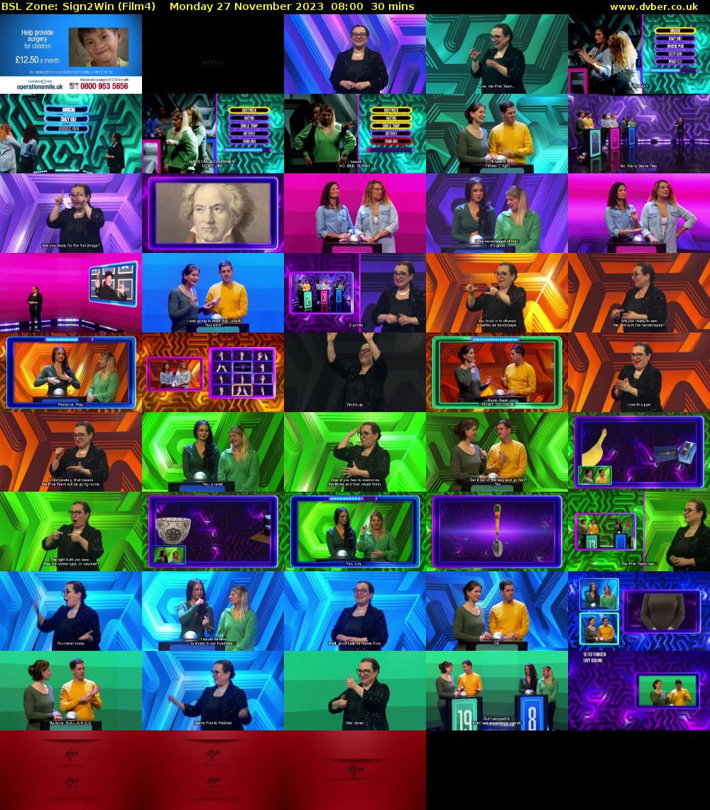 BSL Zone: Sign2Win (Film4) Monday 27 November 2023 08:00 - 08:30