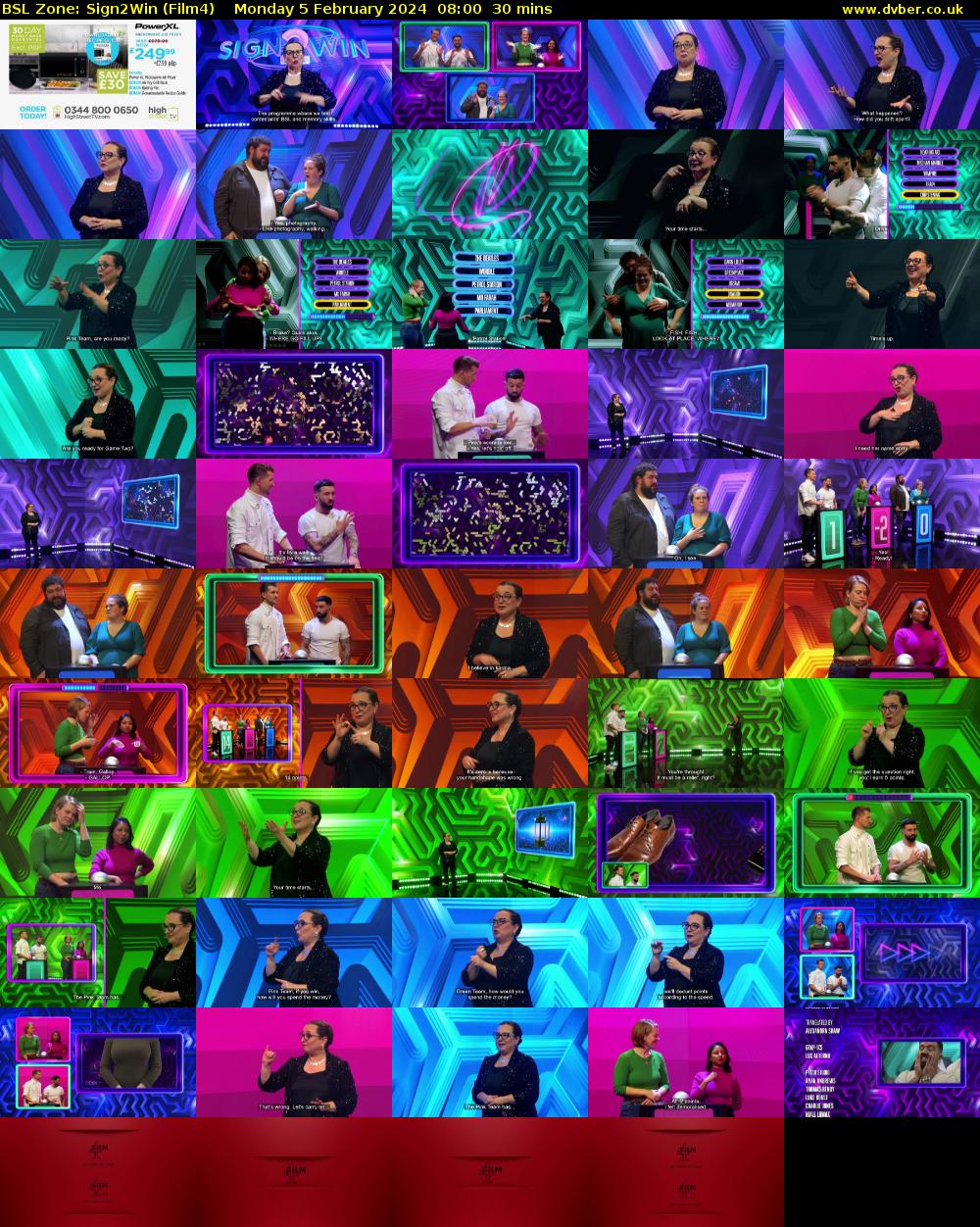 BSL Zone: Sign2Win (Film4) Monday 5 February 2024 08:00 - 08:30