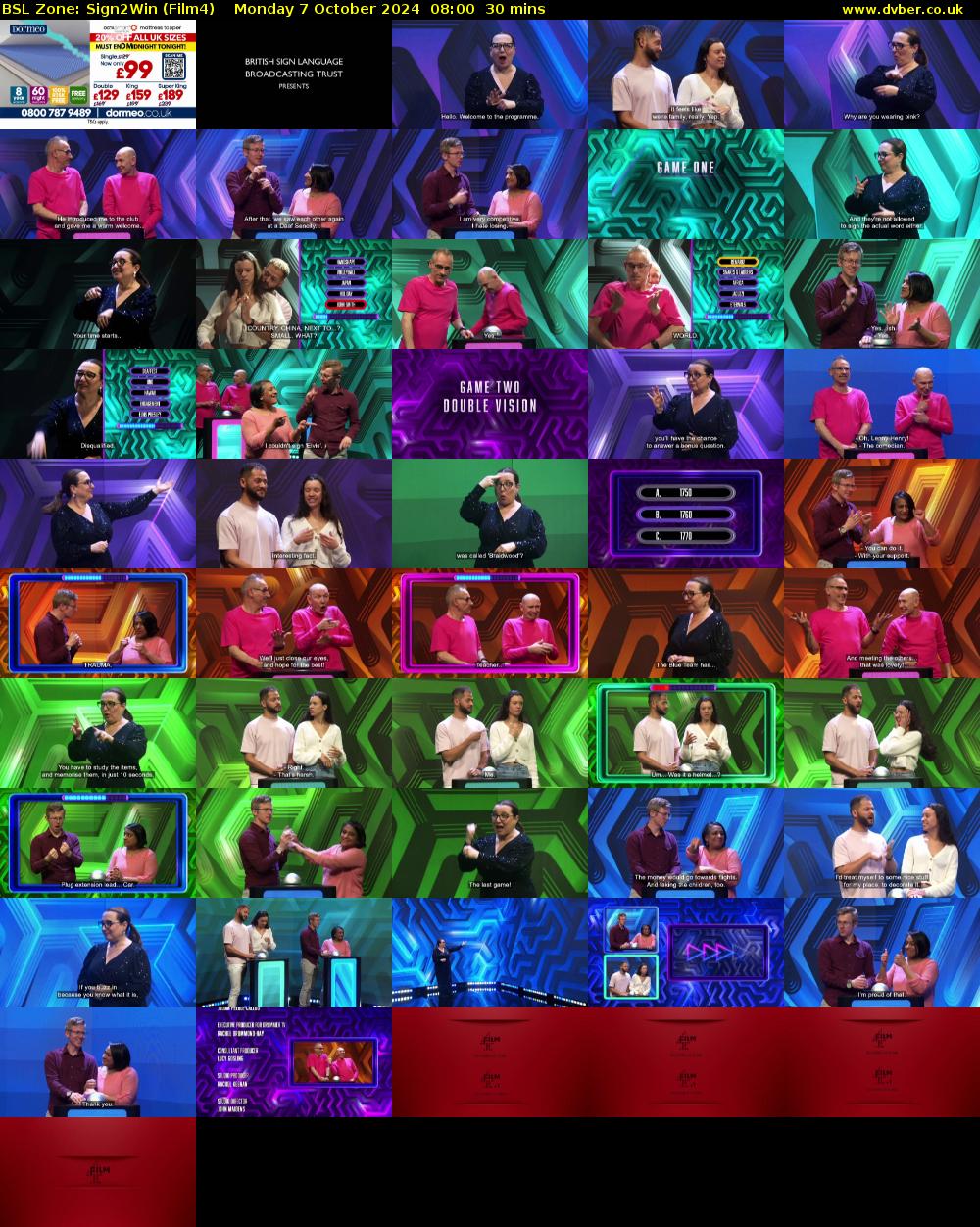 BSL Zone: Sign2Win (Film4) Monday 7 October 2024 08:00 - 08:30