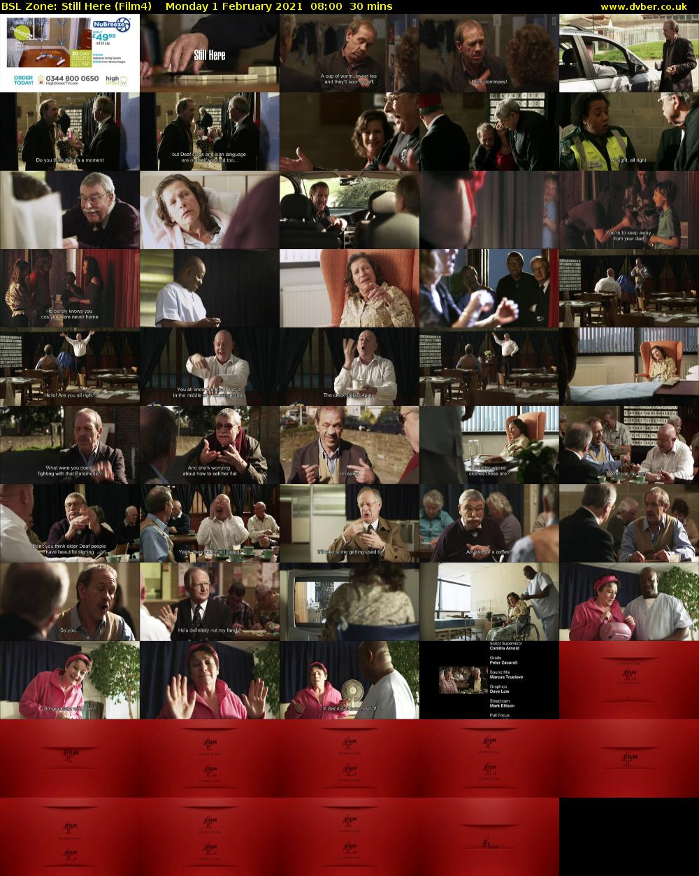 BSL Zone: Still Here (Film4) Monday 1 February 2021 08:00 - 08:30