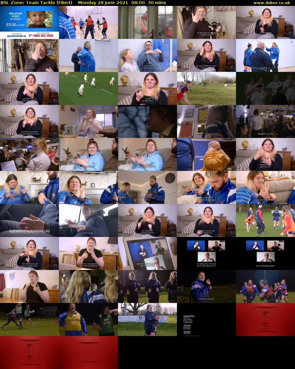 BSL Zone: Team Tackle (Film4) Monday 28 June 2021 08:00 - 08:30