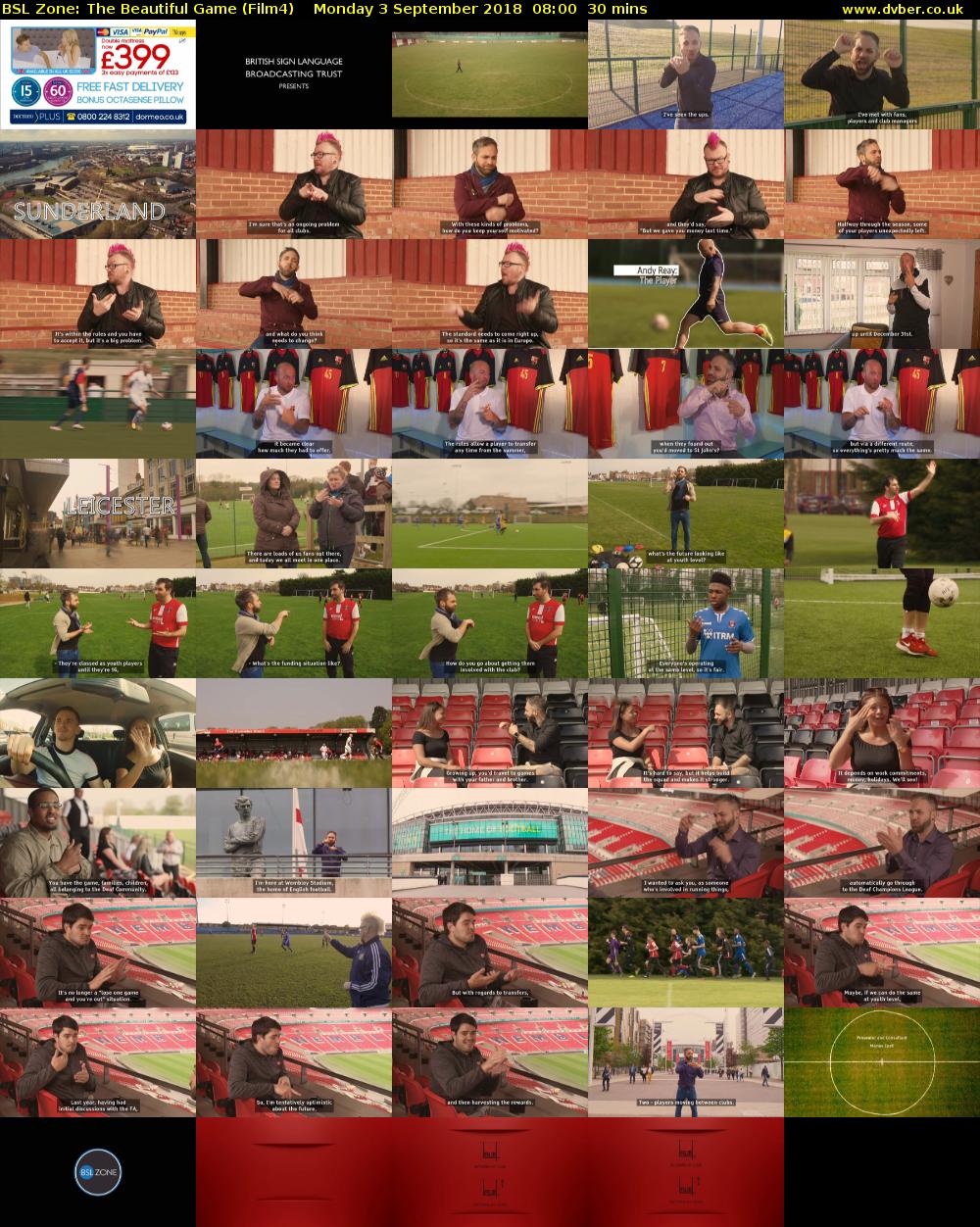 BSL Zone: The Beautiful Game (Film4) Monday 3 September 2018 08:00 - 08:30