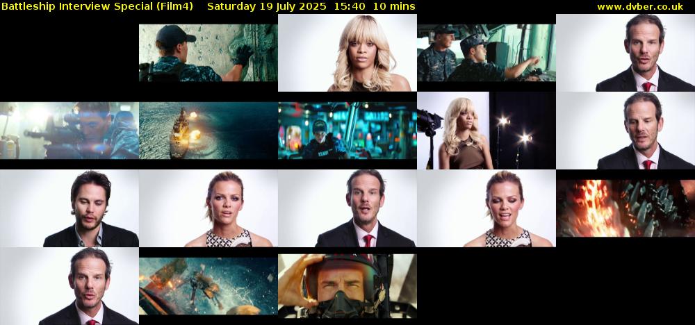 Battleship Interview Special (Film4) Saturday 19 July 2025 15:40 - 15:50