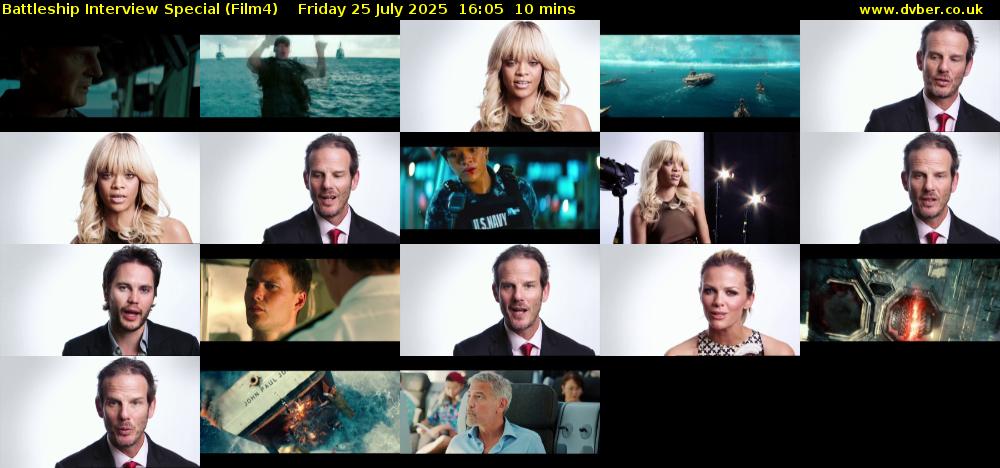 Battleship Interview Special (Film4) Friday 25 July 2025 16:05 - 16:15