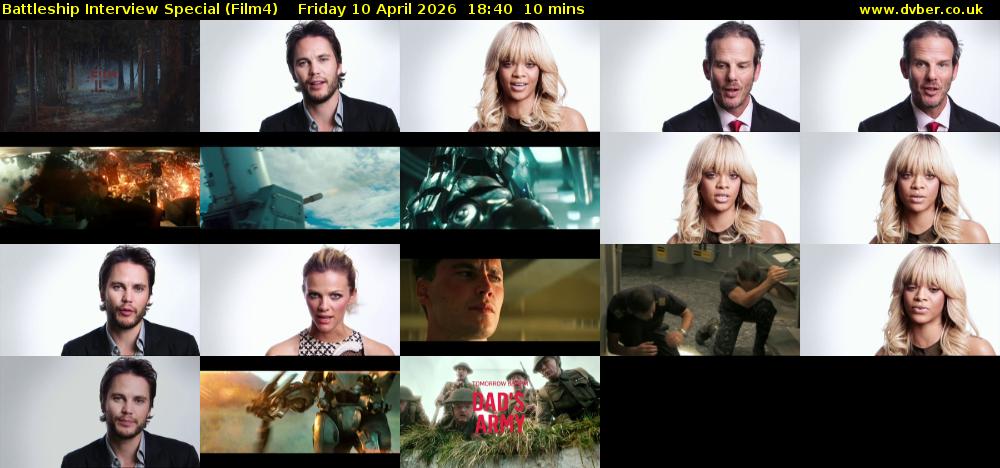 Battleship Interview Special (Film4) Friday 10 April 2026 18:40 - 18:50