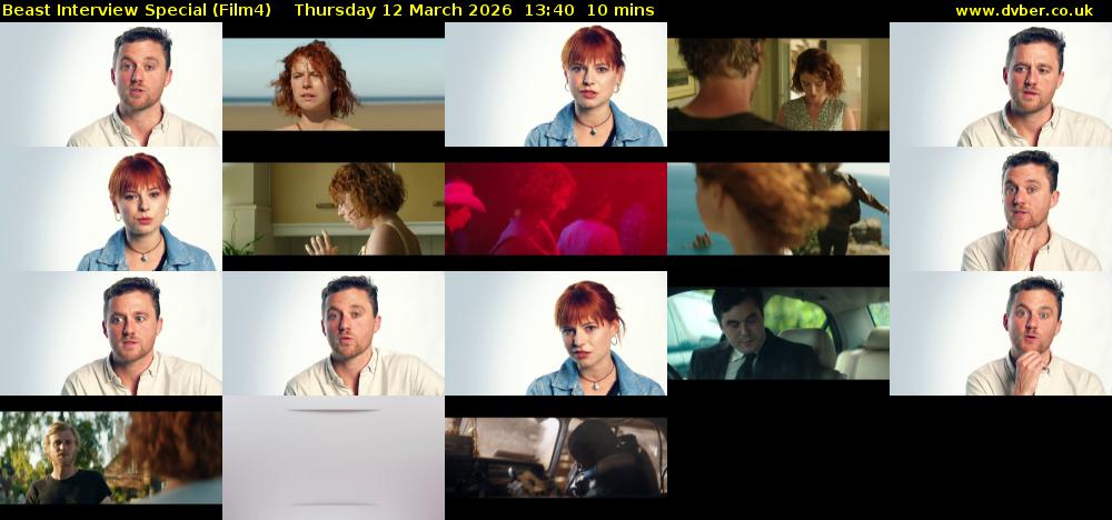 Beast Interview Special (Film4) Thursday 12 March 2026 13:40 - 13:50