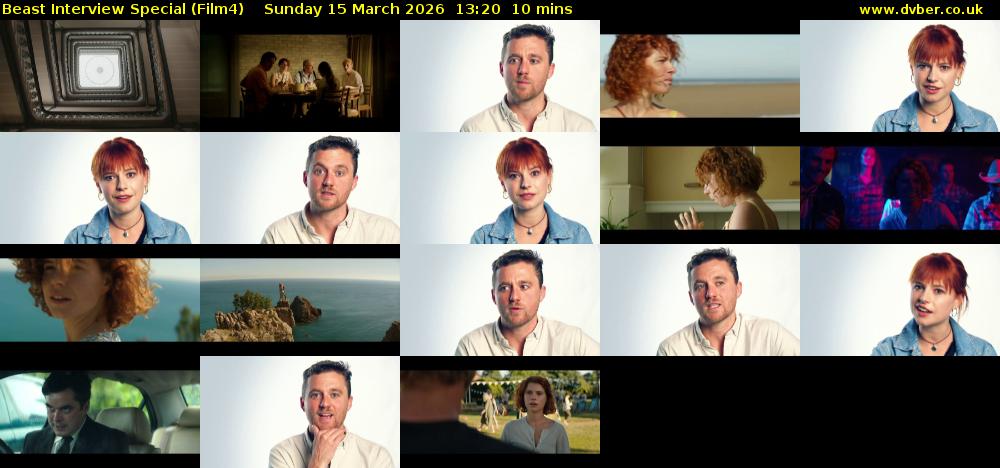 Beast Interview Special (Film4) Sunday 15 March 2026 13:20 - 13:30