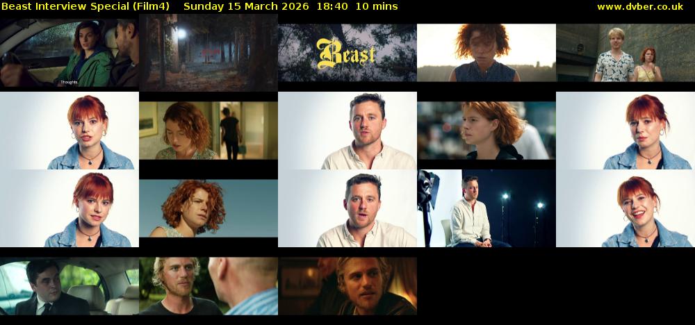 Beast Interview Special (Film4) Sunday 15 March 2026 18:40 - 18:50