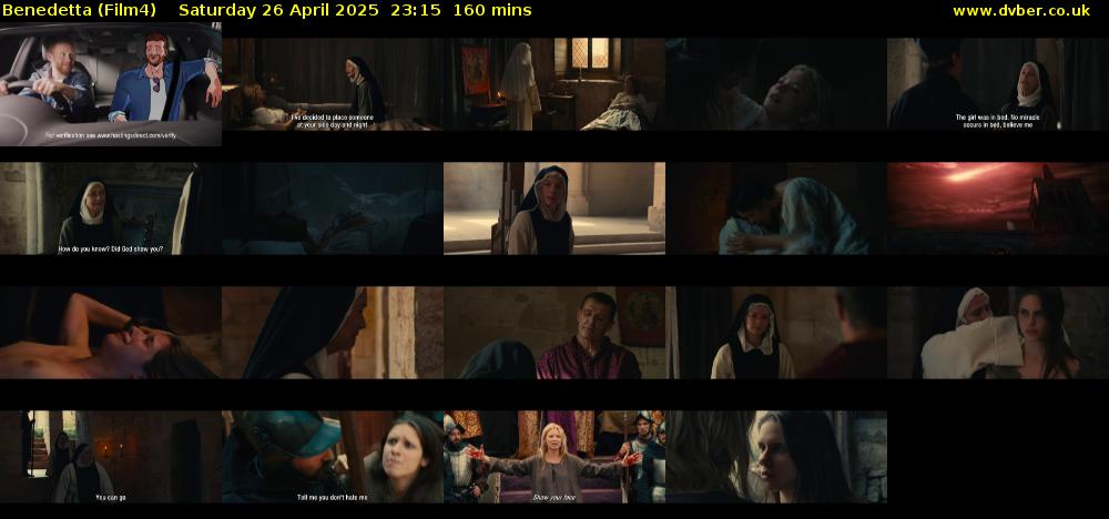 Benedetta (Film4) Saturday 26 April 2025 23:15 - 01:55