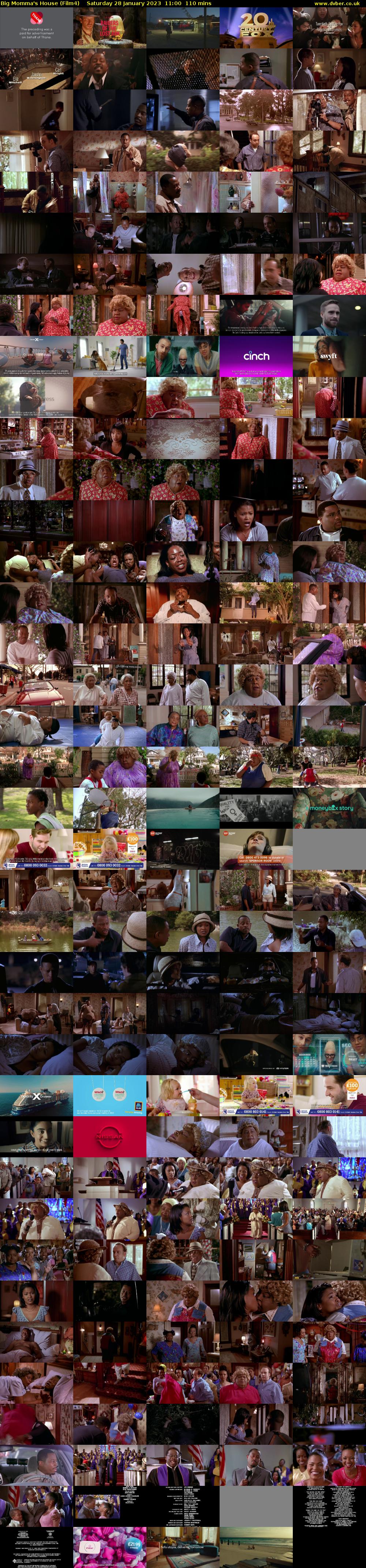 Big Momma's House (Film4) Saturday 28 January 2023 11:00 - 12:50