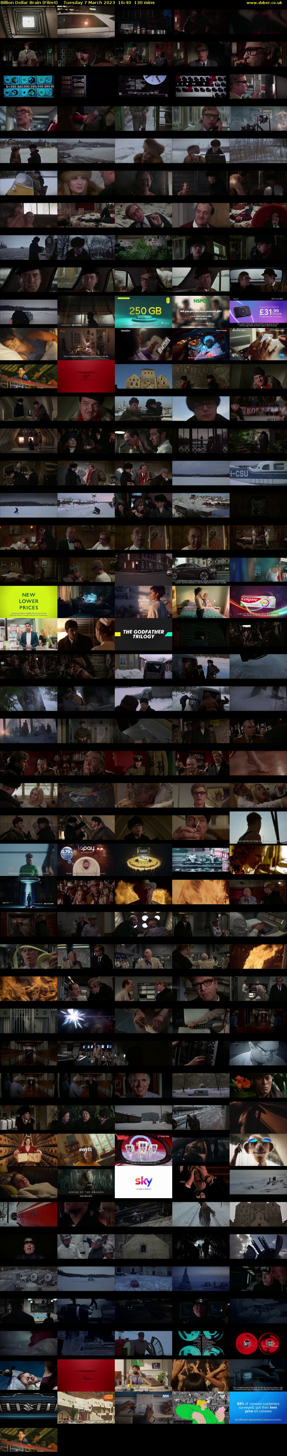 Billion Dollar Brain (Film4) Tuesday 7 March 2023 16:40 - 18:50