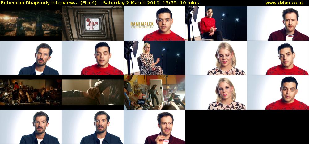 Bohemian Rhapsody Interview... (Film4) Saturday 2 March 2019 15:55 - 16:05