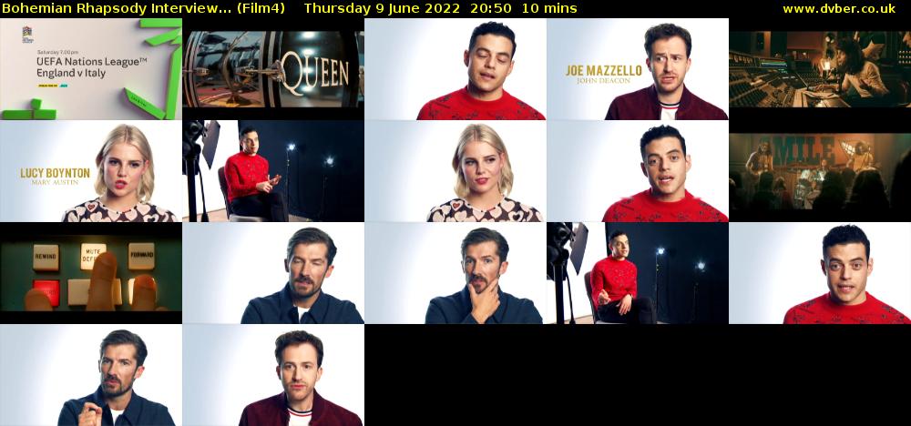 Bohemian Rhapsody Interview... (Film4) Thursday 9 June 2022 20:50 - 21:00