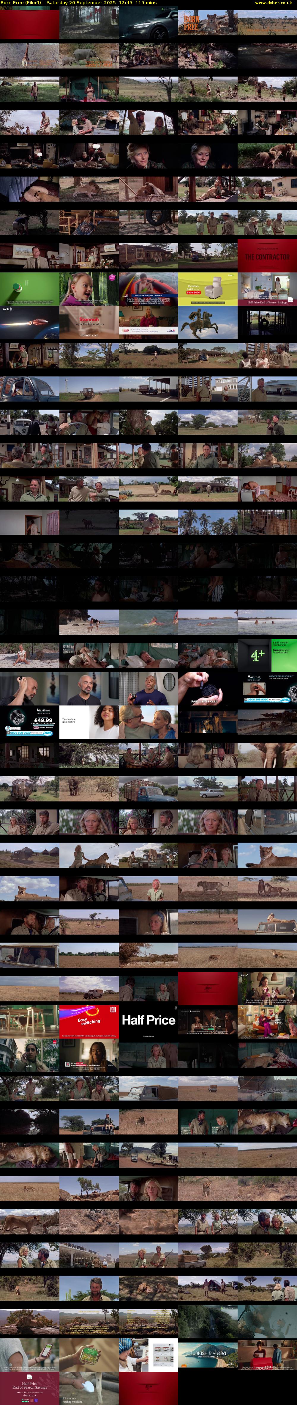 Born Free (Film4) Saturday 20 September 2025 12:45 - 14:40