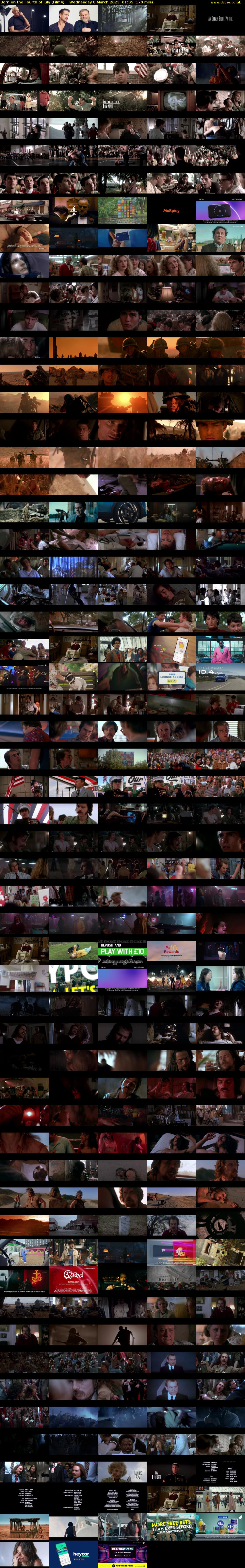 Born on the Fourth of July (Film4) Wednesday 8 March 2023 01:05 - 03:55