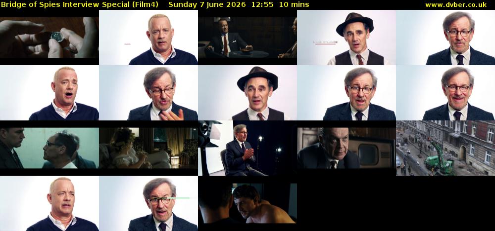 Bridge of Spies Interview Special (Film4) Sunday 7 June 2026 12:55 - 13:05