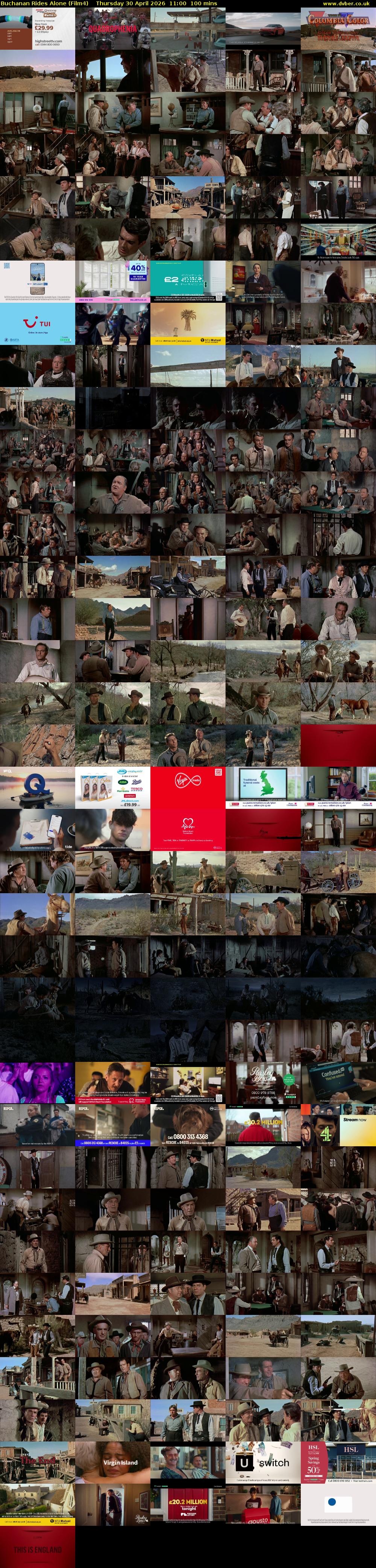 Buchanan Rides Alone (Film4) Thursday 30 April 2026 11:00 - 12:40