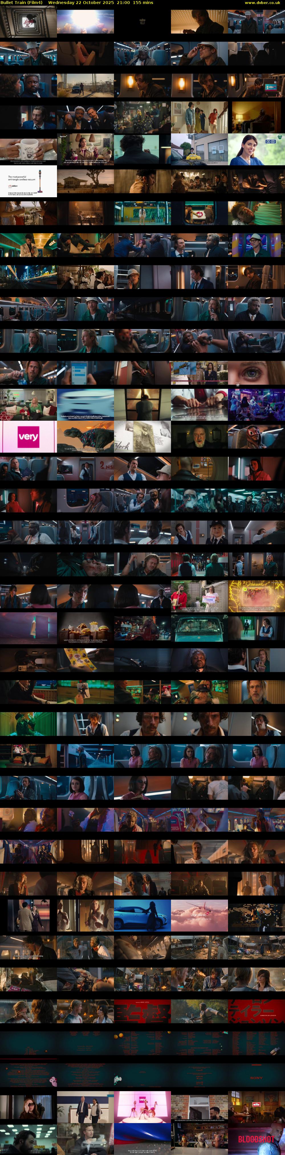 Bullet Train (Film4) Wednesday 22 October 2025 21:00 - 23:35