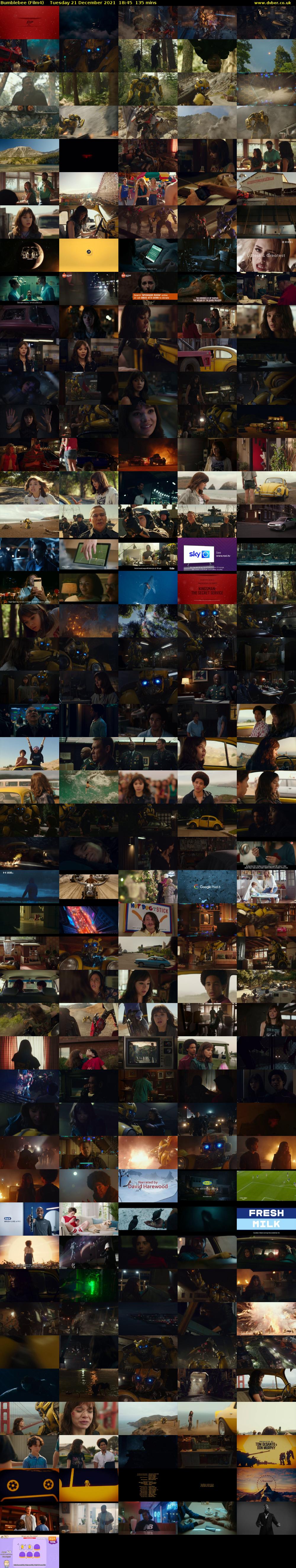 Bumblebee (Film4) Tuesday 21 December 2021 18:45 - 21:00