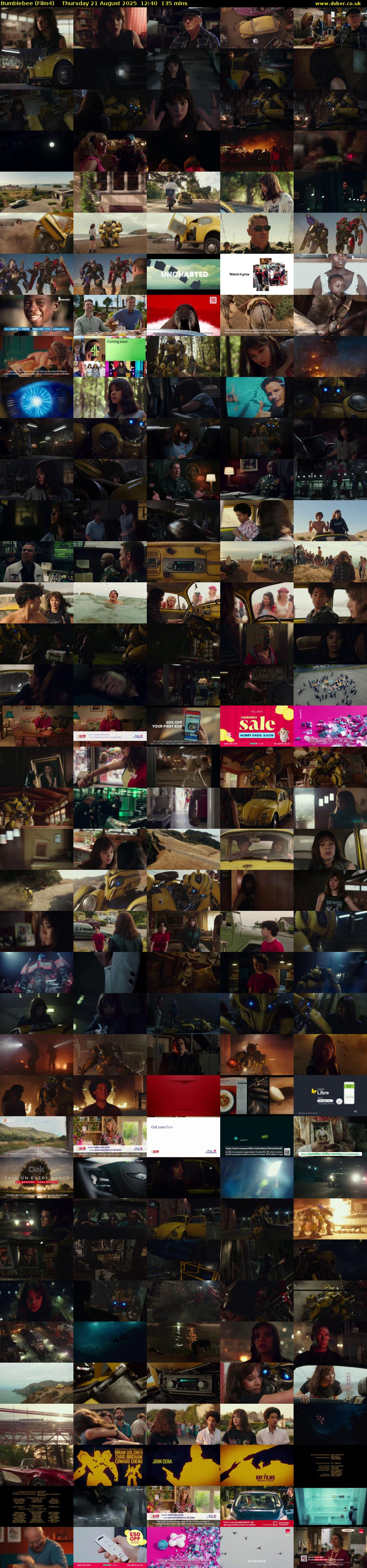 Bumblebee (Film4) Thursday 21 August 2025 12:40 - 14:55