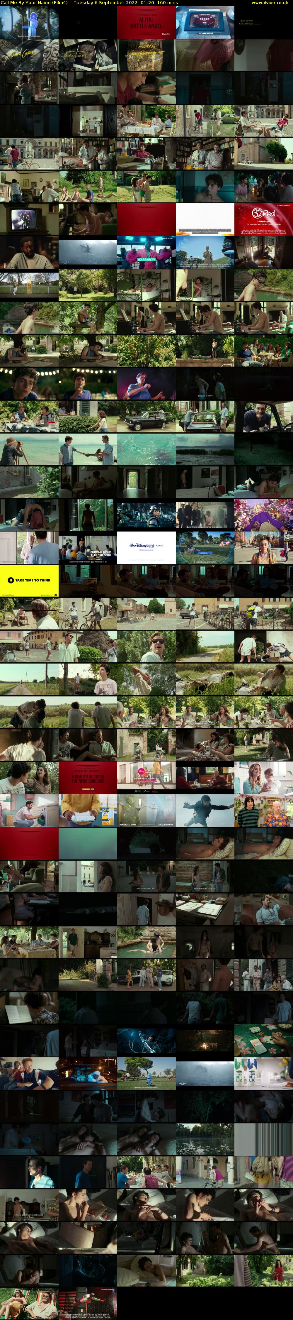 Call Me By Your Name (Film4) Tuesday 6 September 2022 01:20 - 04:00