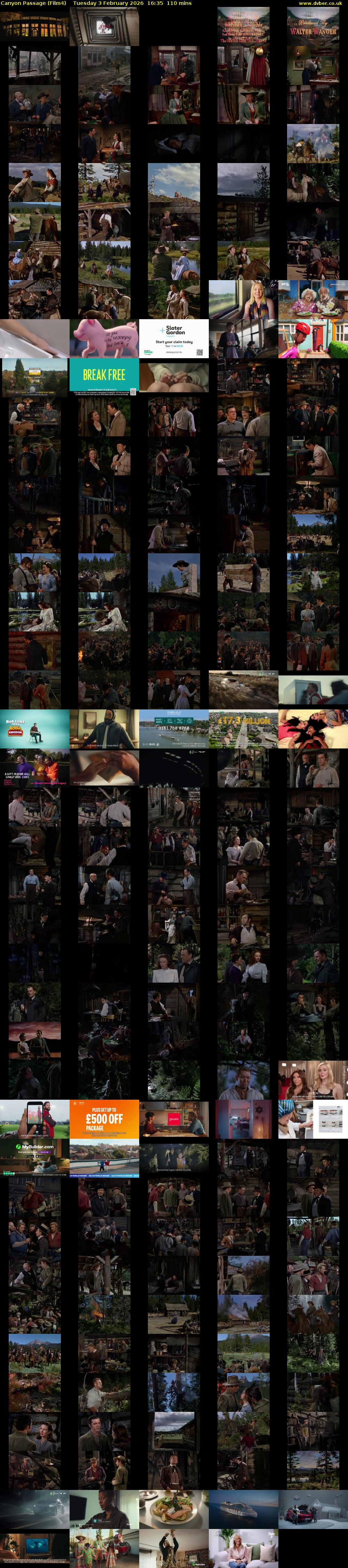 Canyon Passage (Film4) Tuesday 3 February 2026 16:35 - 18:25