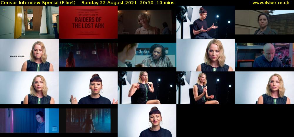 Censor Interview Special (Film4) Sunday 22 August 2021 20:50 - 21:00