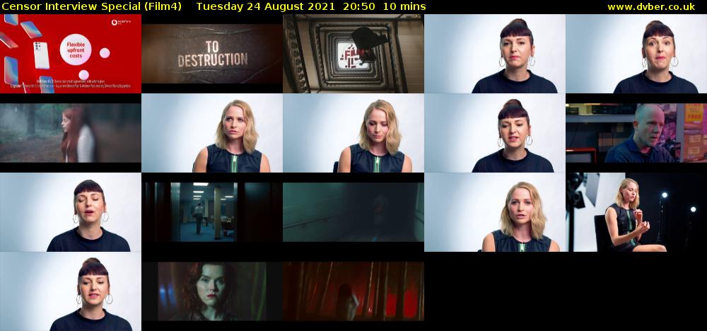 Censor Interview Special (Film4) Tuesday 24 August 2021 20:50 - 21:00