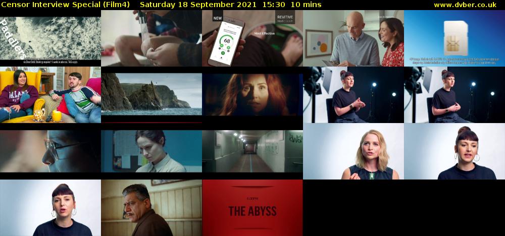 Censor Interview Special (Film4) Saturday 18 September 2021 15:30 - 15:40