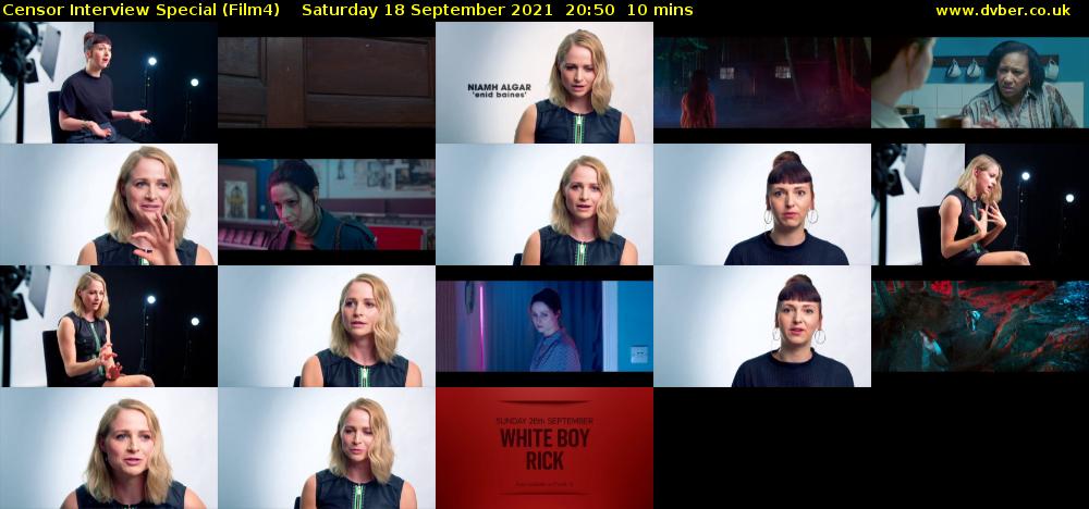 Censor Interview Special (Film4) Saturday 18 September 2021 20:50 - 21:00