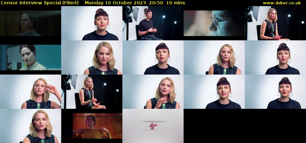 Censor Interview Special (Film4) Monday 16 October 2023 20:50 - 21:00
