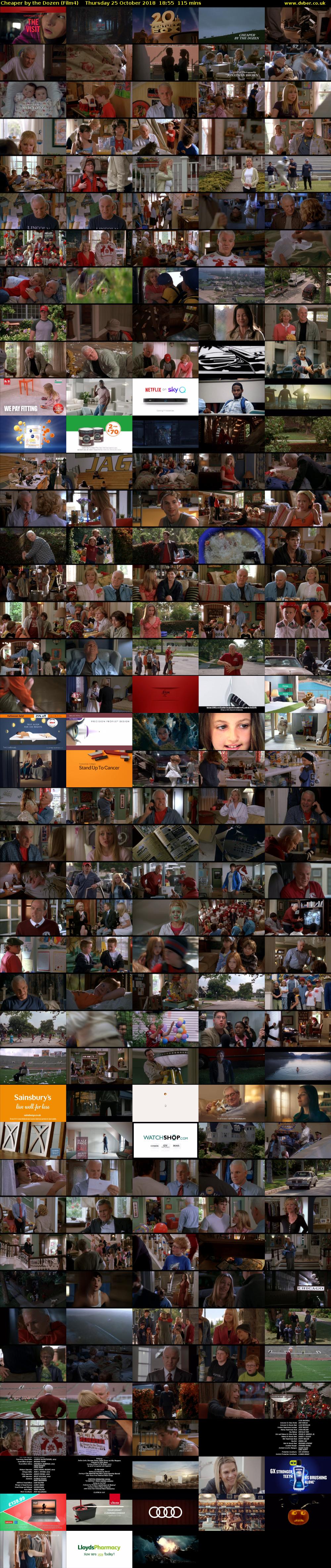 Cheaper by the Dozen (Film4) Thursday 25 October 2018 18:55 - 20:50