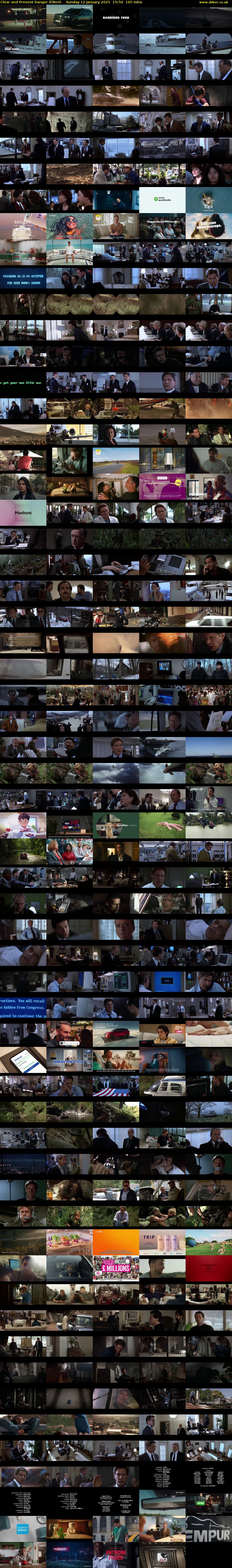 Clear and Present Danger (Film4) Sunday 12 January 2025 15:50 - 18:35