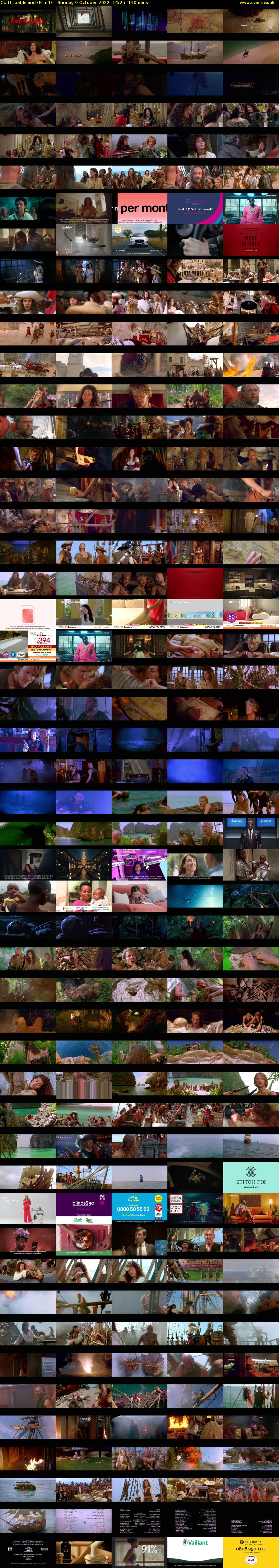 Cutthroat Island (Film4) Sunday 9 October 2022 14:25 - 16:45