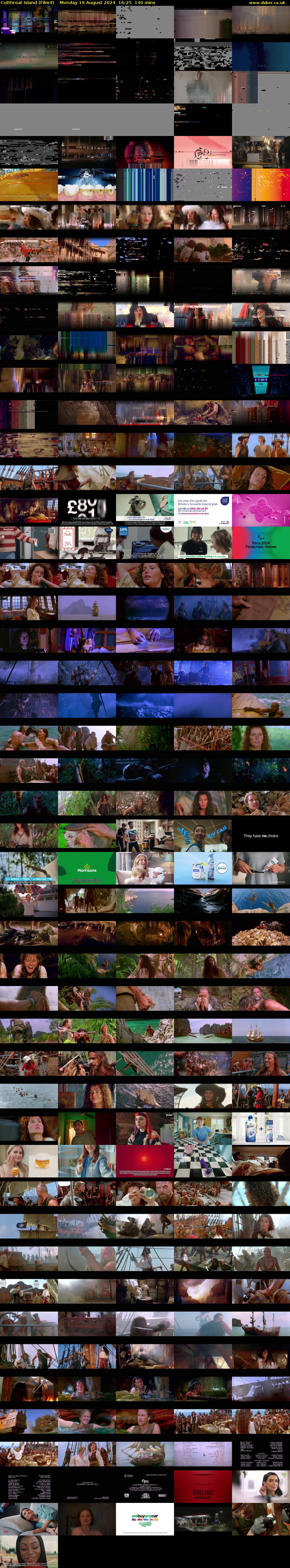 Cutthroat Island (Film4) Monday 19 August 2024 16:25 - 18:45
