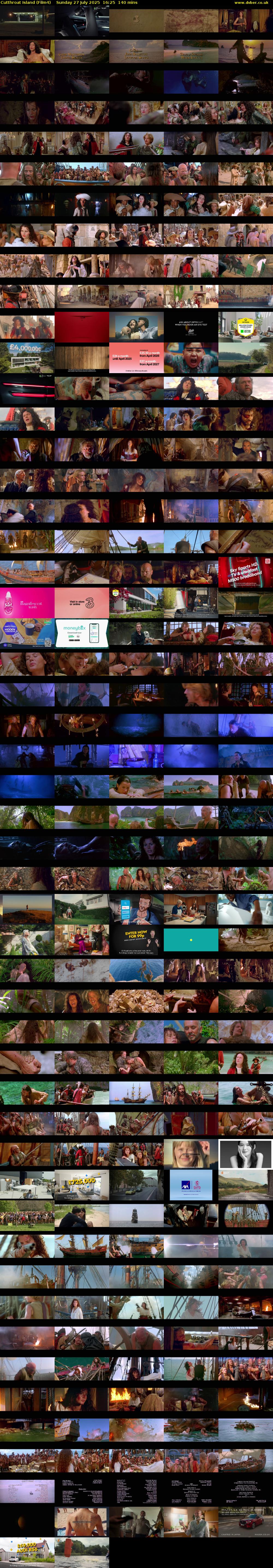 Cutthroat Island (Film4) Sunday 27 July 2025 16:25 - 18:45