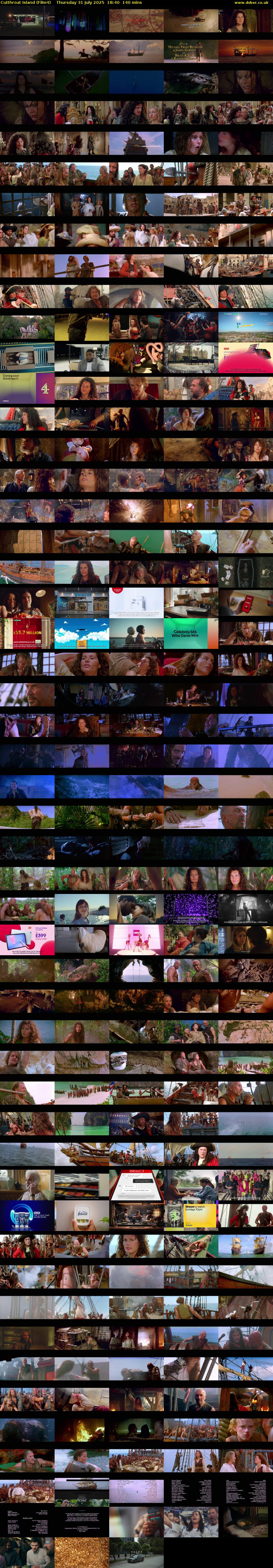 Cutthroat Island (Film4) Thursday 31 July 2025 18:40 - 21:00