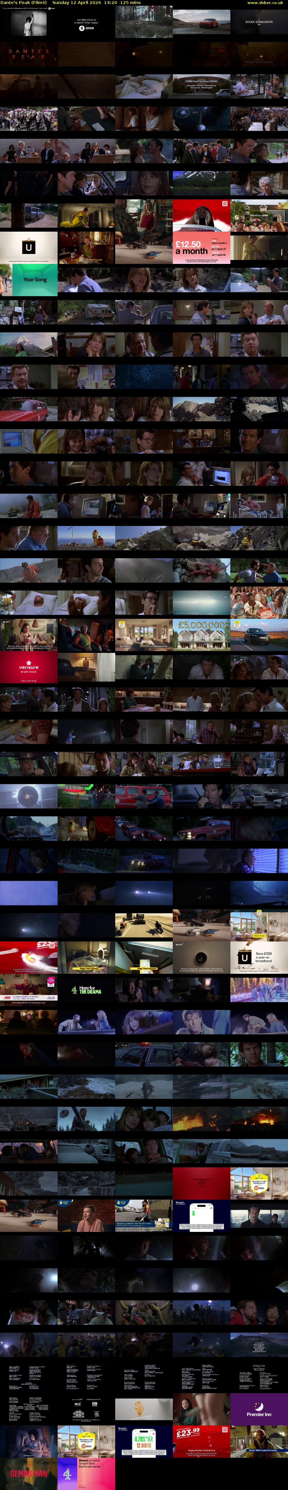 Dante's Peak (Film4) Sunday 12 April 2026 14:20 - 16:25