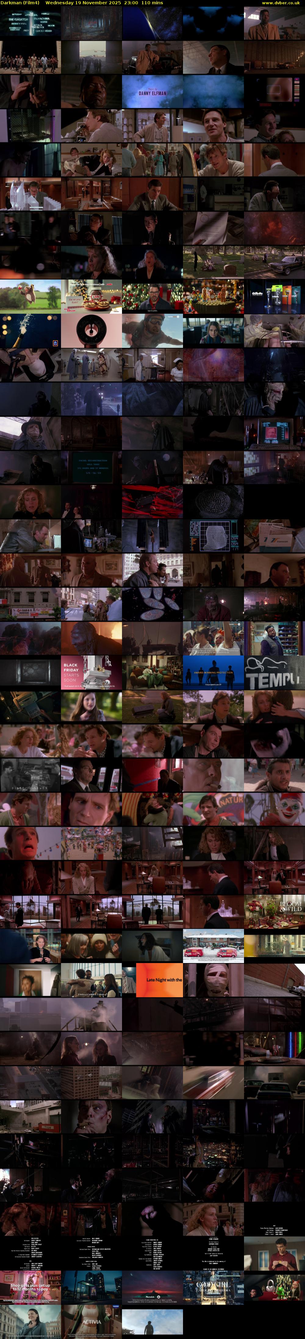 Darkman (Film4) Wednesday 19 November 2025 23:00 - 00:50