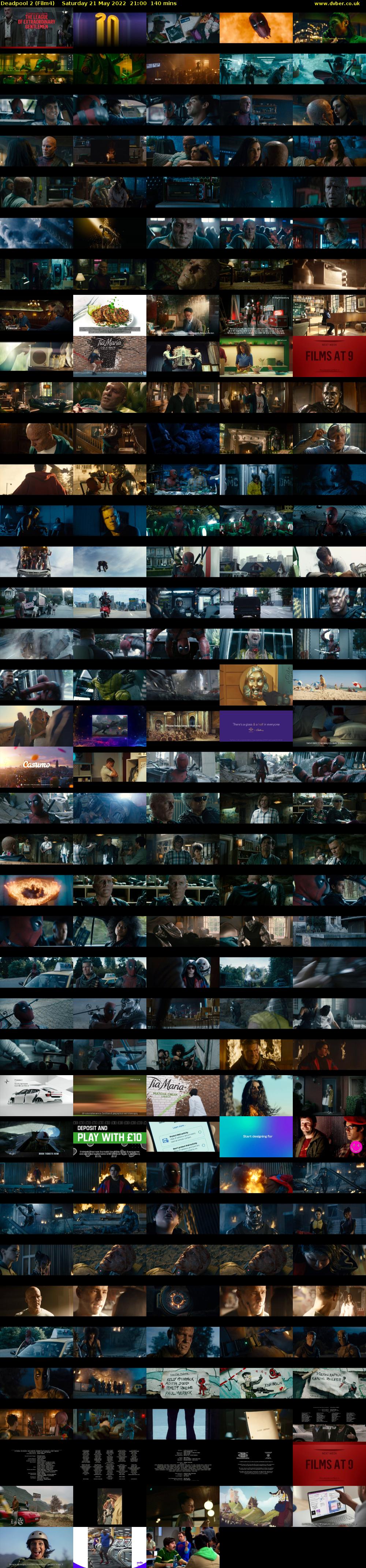 Deadpool 2 (Film4) Saturday 21 May 2022 21:00 - 23:20
