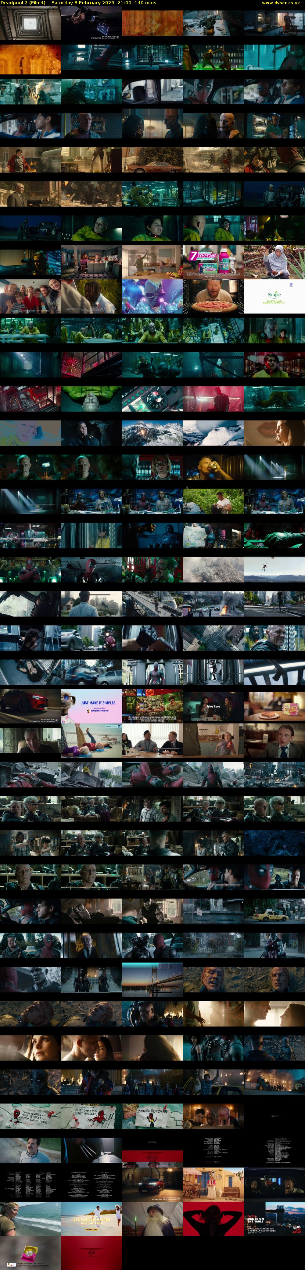 Deadpool 2 (Film4) Saturday 8 February 2025 21:00 - 23:20