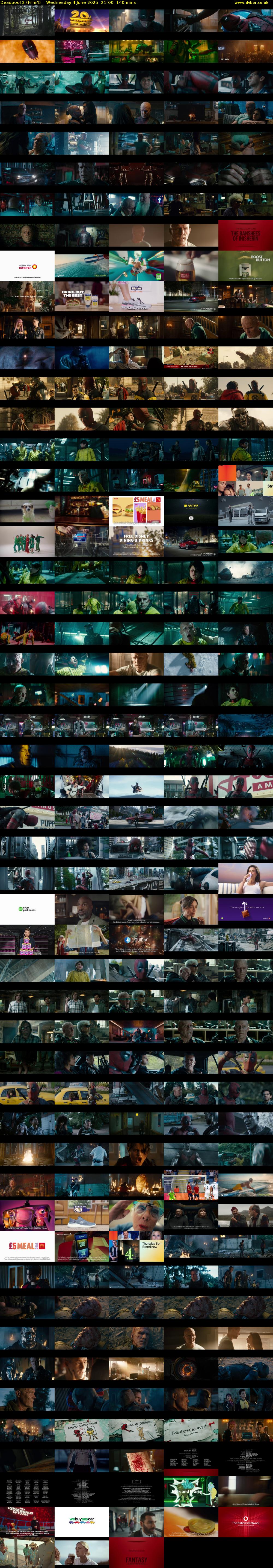 Deadpool 2 (Film4) Wednesday 4 June 2025 21:00 - 23:20