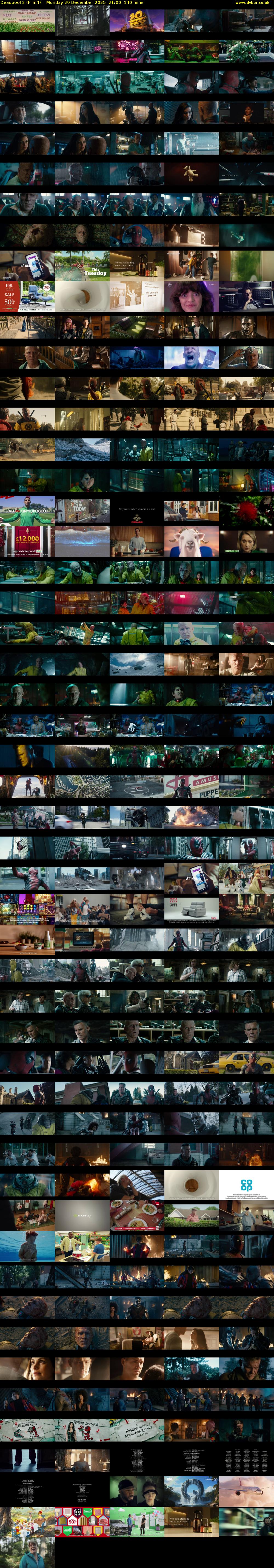 Deadpool 2 (Film4) Monday 29 December 2025 21:00 - 23:20